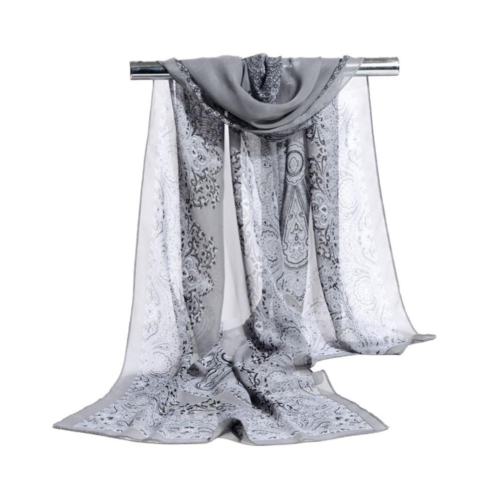 160*50cm Long Wrap Shawl Sunscreen Beach Gauze Scarf Elegant Chiffon Scarf  for Women