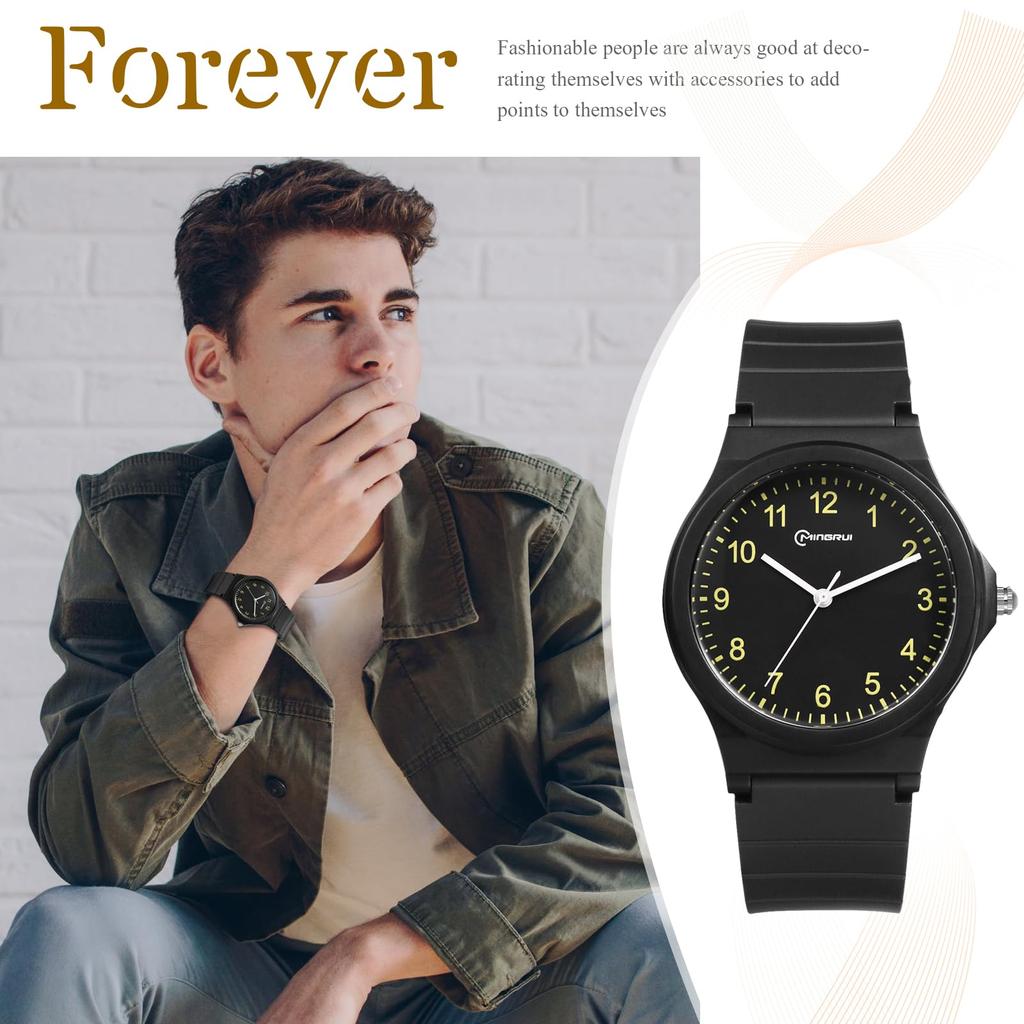 Silicone Watch Cute Simple Analog Sports Watch Rubber Strap Stylish Fashion Accessory Birthday Anniversary Day Christmas Present Waterproof -