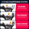 4 in 1 Kitchen Knife Sharpener, Knife Sharpening Kit with Premium ABS Material – 3-Stage Sharpening Self Sharpening Knife Block for Kitchen Handheld