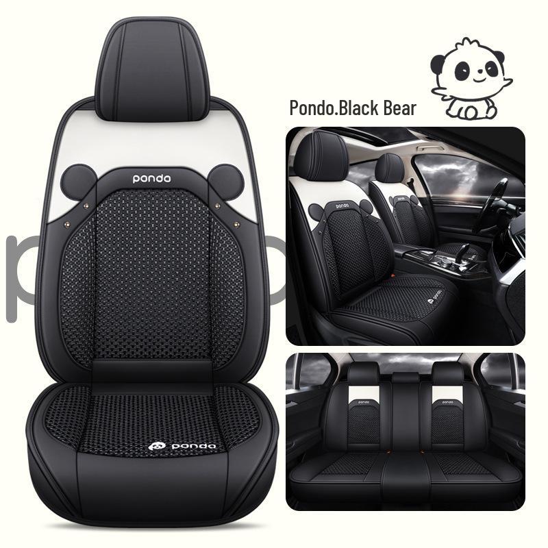 Новый мультяшный кожаный комплект подушек на сиденья автомобиля из ледяного шелка, на все сезоны