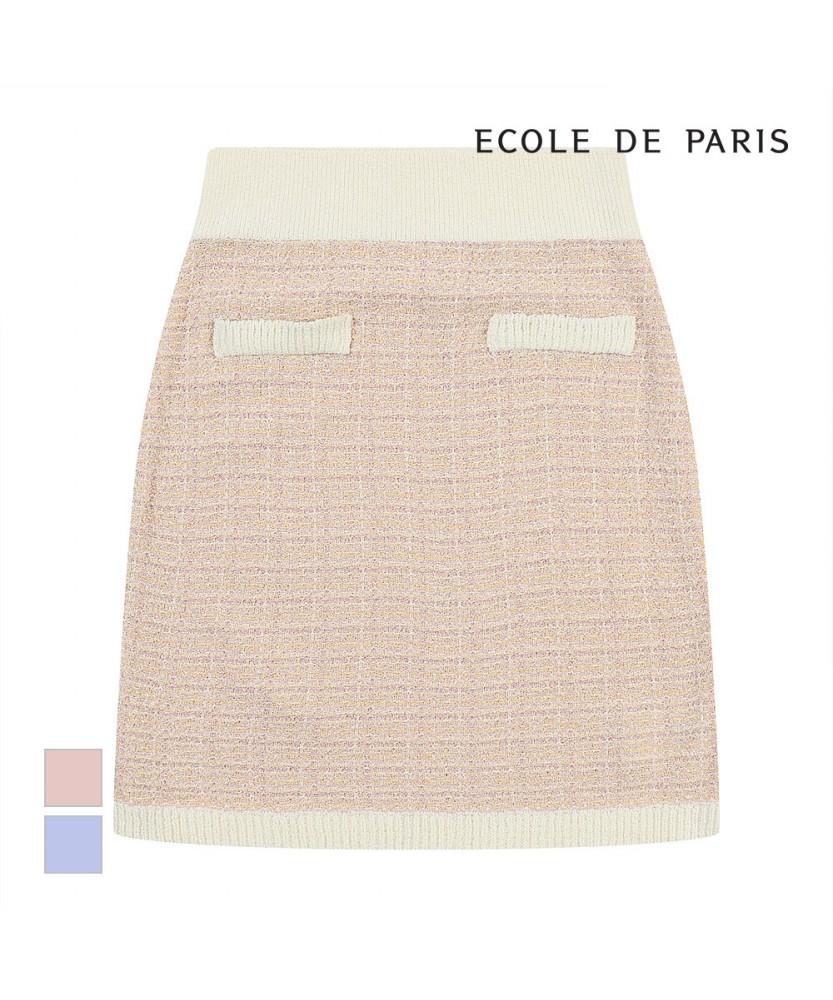 ECOLEDEPARIS Твидовая мини-юбка_Zb25Ksb078Z