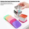 Чашка для соуса из нержавеющей стали с силиконовой крышкой Герметичный квадратный контейнер для закусок для детей Не содержащий БФА Штабелируемый ланч-бокс для школы пикника