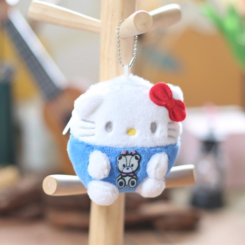 Soft And Fluffy Sanrio Plush Toy Keychain Coin Purse Featuring Cinnamoroll Kuromi