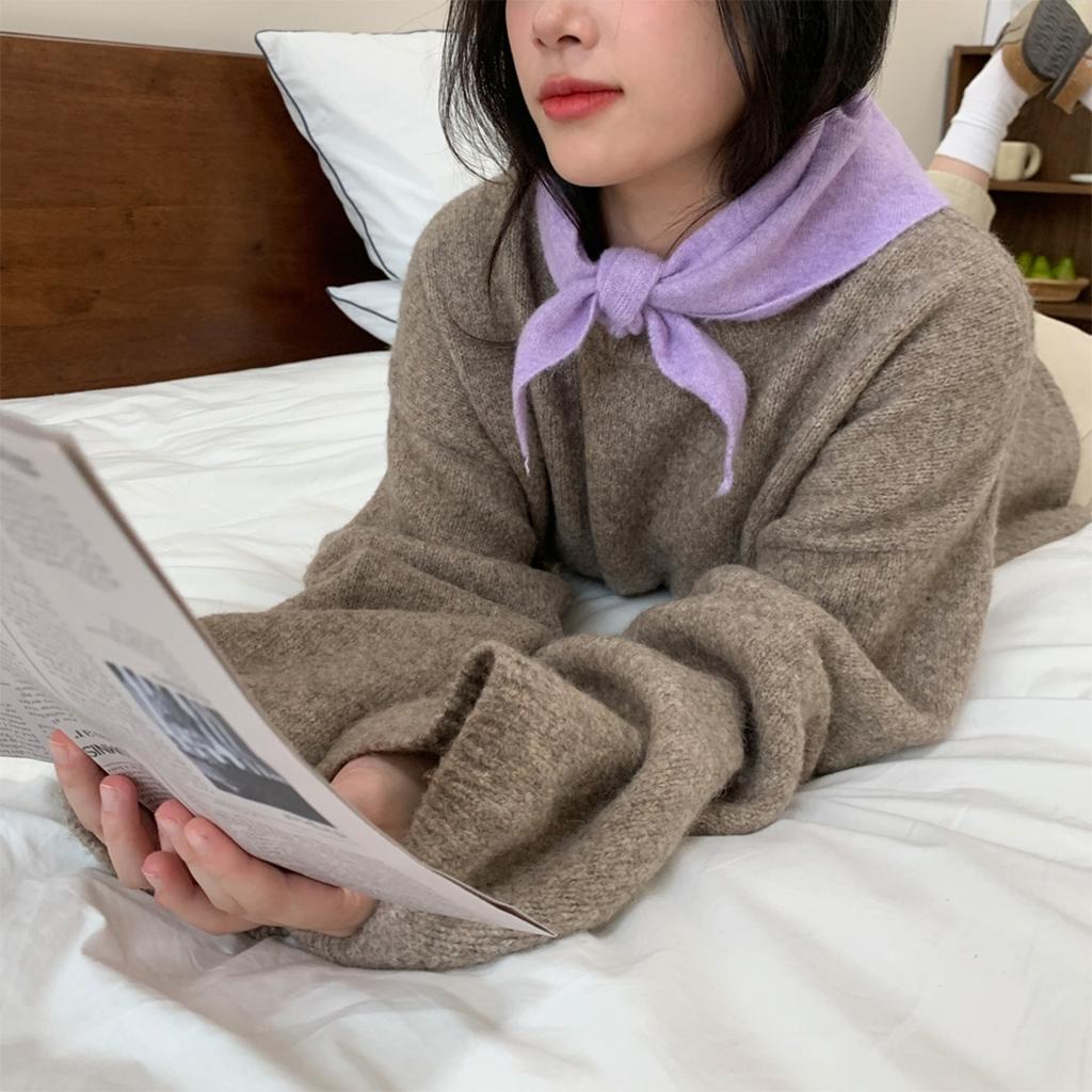 Шерстяной Темперамент, Треугольный Шарф против старения, Вязаная Маленькая Шаль для Женщин на Осень и Зиму, Универсальная Корейская Версия, Завязывается и Носится на Плечах