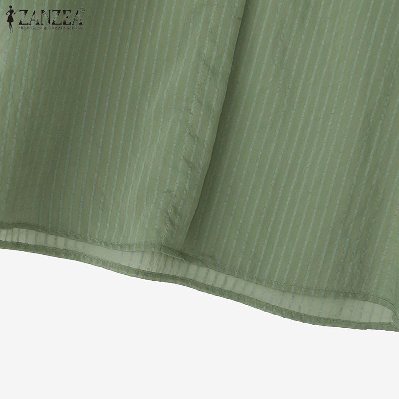 ZANZEA Women Summer V-Neck Loose Casual Half Sleeve Blouse