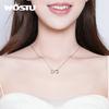 WOSTU Real 925 Sterling Silver Infinity Love Pendant Necklaces Forever Family Cross Design Chain