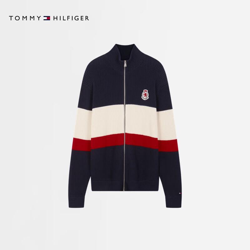 Tommy Hilfiger Унисекс хлопковый пуловер с цветовыми блоками