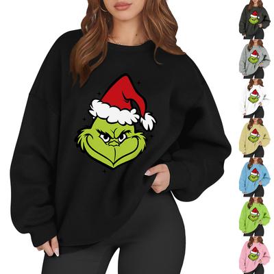 Женский модный пуловер с длинным рукавом, принтом и круглым вырезом, свободного кроя