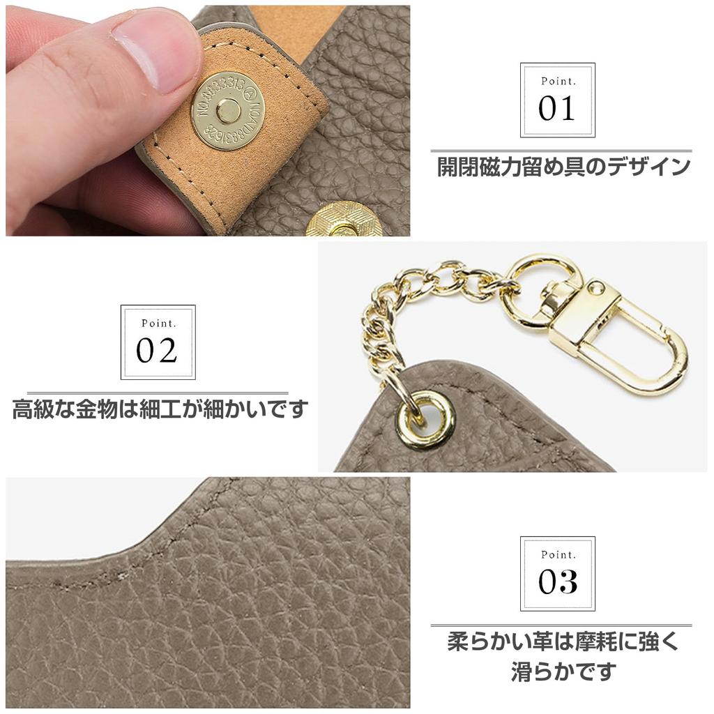 Ganve Genuine Leather Eyeglass with Stylish and Sunglasses Compact and Travel Storage Protective Box for Travel Light Gray Case, Slim, Hook, Cute,