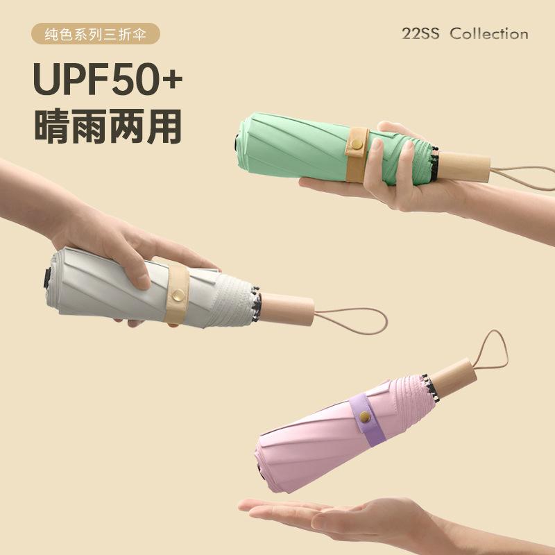 Новый вручную открываемый 8-спицевый цветной клеевой зонт от непогоды и дождя, складной солнцезащитный зонт, трехсекционный зонт