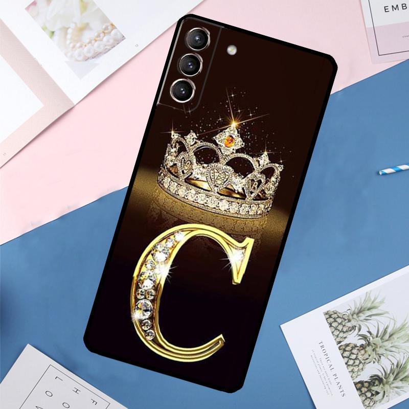 Чехол с золотым мраморным монограммой буквы Для Samsung Galaxy S24 Ultra S21 S22 S23 S25 Ultra S9 S10 Plus S20 FE S23 FE Задняя крышка