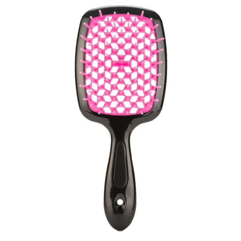Mesh Hollow Comb with Pvc Box Massage Comb Straight Hair Styling Brush Hairdressing Quick Drying of Hair Blowing Barber Brush