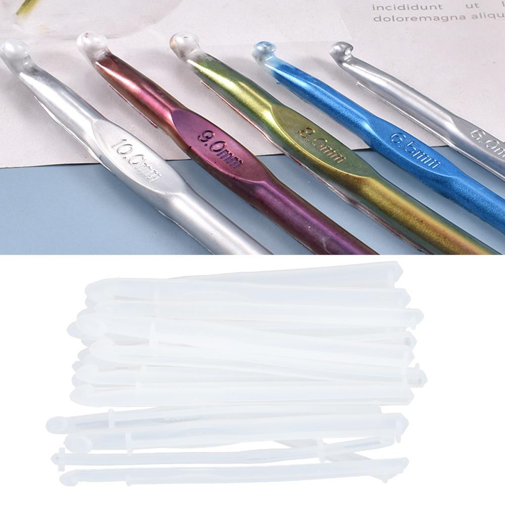 20pcs White Silicone Craft Moulds Silicone Knitting Sweaters Tool Crochet Hooks Mould Craft Making