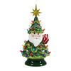 Lighted Up Santa Christmas Tree Decor 11 Inch Resin Old Man Christmas Tree Light with Multicolored Lights And Star Topper for Holiday Tabletop Decor
