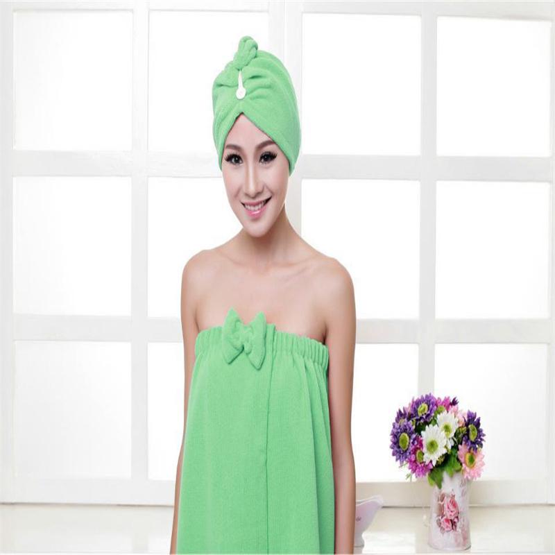 Женское быстросохнущее банное полотенце с милым бантом, спа-салфетки и шапочка для душа, набор халатов