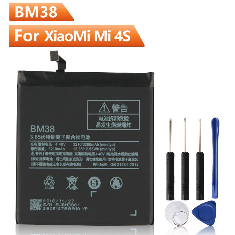 Сменный аккумулятор для телефона BM38 для Xiaomi 4S M4s Xiaomi BM38 Сменный аккумулятор с бесплатным инструментом 3260 мАч
