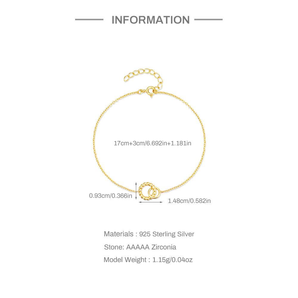 S925 стерлингового серебра простой индивидуальный универсальный переплетенный круглый браслет