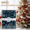 42Pcs 3/4/5cm Christmas Balls Set Glitter Surface Various Pattern Christmas Balls Shatterproof Home Reusable