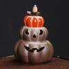 1pc Halloween Decorations Pumpkin Lamp Waterfall Backflow Incense Burner Handmade Incense Holder for Home Relaxation Tea Pet