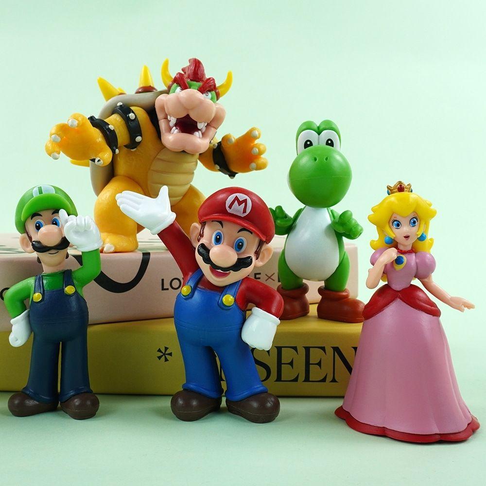 5-18 шт./комплект Фигурки Действия Игрушки Куклы Модель Набор Super Mario Bros ПВХ Луиджи Йоши Донки Конг Гриб Праздничные Подарки