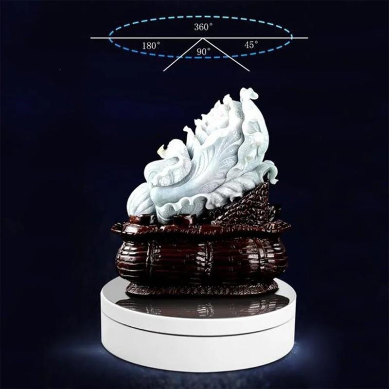 3 Speeds Rotating Turntable 360° Electric Swivelling Base Jewelry Display Stand USB/18650 Battery Powered Rotating Tray