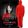 Halloween Cosplay Costume Money Heist Dali Costume Red Jumpsuit Clown