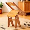 Складной стул-лестница из массива дерева, Двухцелевой стремянка-табурет для домашнего использования, Устойчивое, экономящее место сиденье-ступенька, книжные полки
