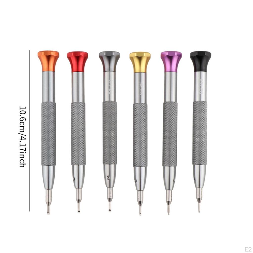 6x Набор отверток для ремонта часов Инструмент часовщика Нескользящая ручка Профессиональный портативный