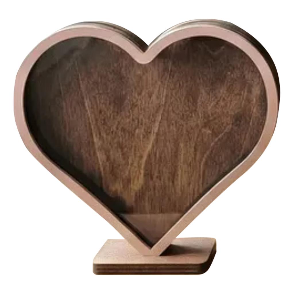 Heart Shaped Wooden Storage Box - Decorative Display for Home Shelf