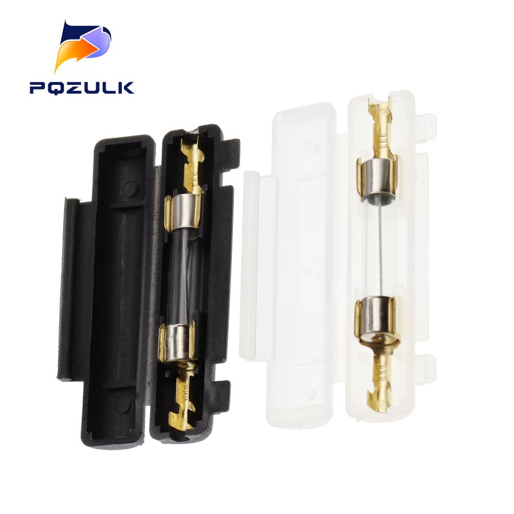 10Set 6X30MM Glass Fuse Holder With 250V 0.5A 1A 1.5A 2A 3A 3.15A 4-30A 6*30MM Fuse Socket Flip shell Black/White Flip Type Fuse Holders1