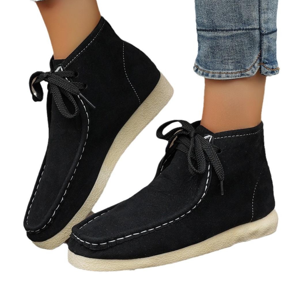 Ankle Boots Ladies Fashion Women Boots Flats Comfortable Shoes Autumn High Top Booties Female Casual Shoes Woman