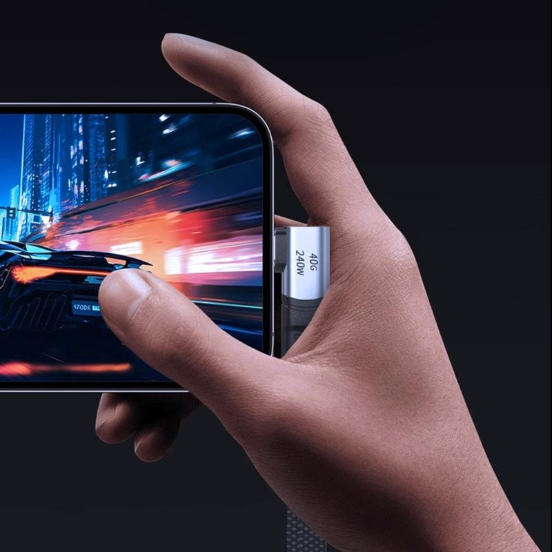 PD240W Кабель для быстрой зарядки USB C на Type C Кабель для быстрой зарядки Прямой угол 90 градусов Кабель для передачи данных
