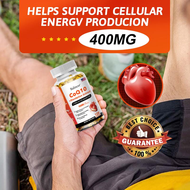 Coenzyme Q10 Herbal Extract Dietary Supplement Liquid Softgels Formula 120 Count