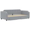VidaXL Daybed with Trundle and Drawers Light Grey 90x200 Cm Fabric 3197670