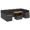 VidaXL Salon de Jardin avec Coussins 11 pcs, Canapés de Terrasse, Ensemble de Meubles de Patio, Mobilier d'Extérieur, Noir 3273246