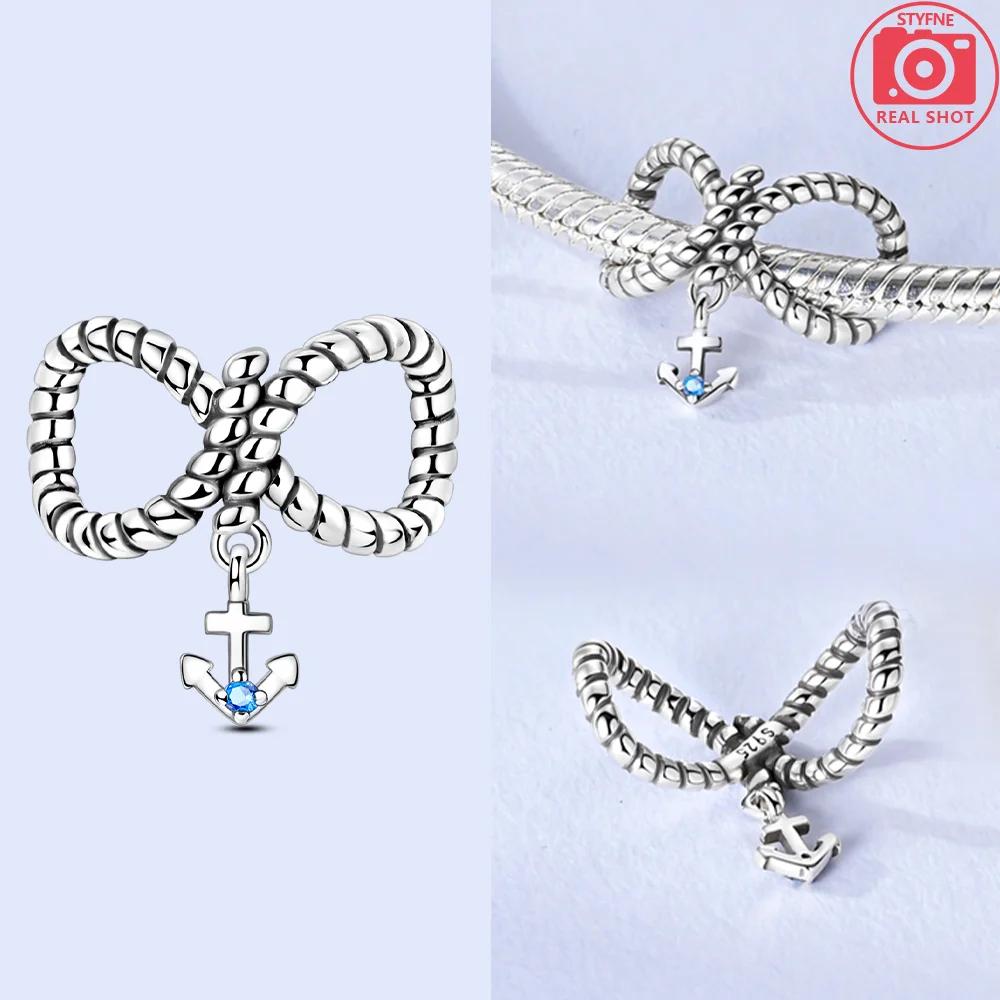 Copper Pendants Fit Diy Original Travel Charm Blue Cruise Ship'S Anchor Bracelet Necklace Fashion Party Jewelry