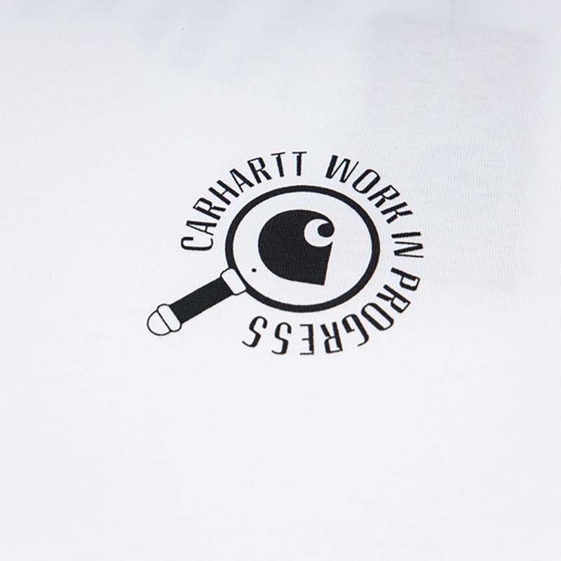 carhartt Лето 2025 года, новые мужские и женские хлопковые свободные футболки с круглым вырезом и новым принтом детективного узора