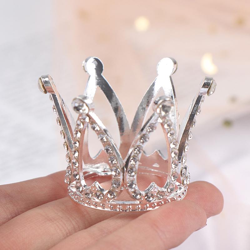 Mini Crown Princess Topper Crystal Pearl Children Hair Ornaments Party Decor