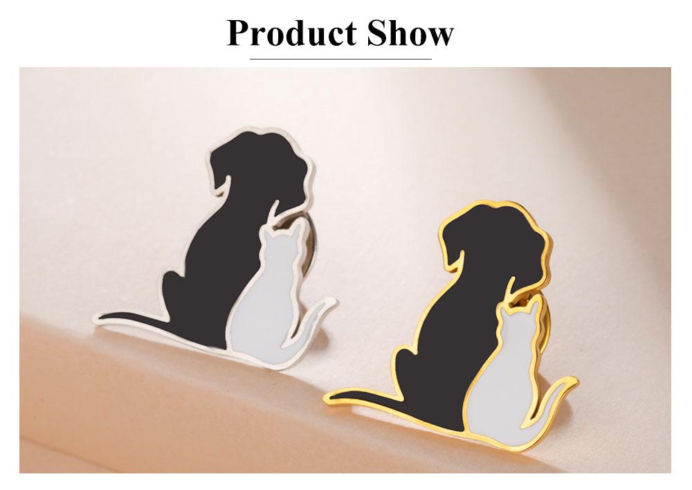 Cazador Cute Cat Dog Lapel Pins Brooch for Women Stainless Steel Animal Puppy Kitten Suit Backpack Badges Jewelry 2026 Wholesale