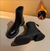 Осень-зима женские ботильоны повседневные молнии сзади туфли на низком каблуке женские винтажные короткие ботильоны