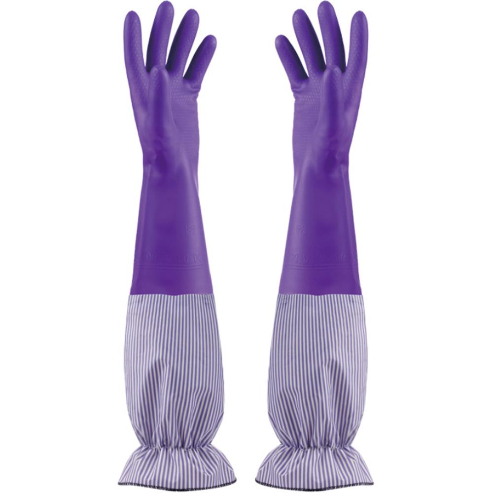 Velvet Waterproof Wash Dishes Cleaning Washing Long Sleeve Household Gloves Kitchen Rubber gloves