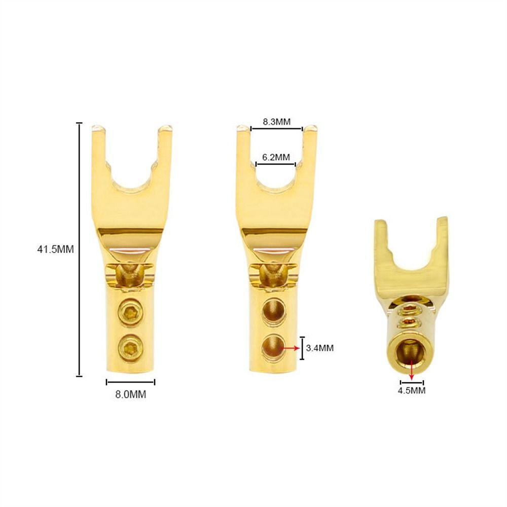Plug Spade Adapter Audio Amplifier Adapter Y Type Binding Post U/Y Fork Spade Male Hifi Banana Plug