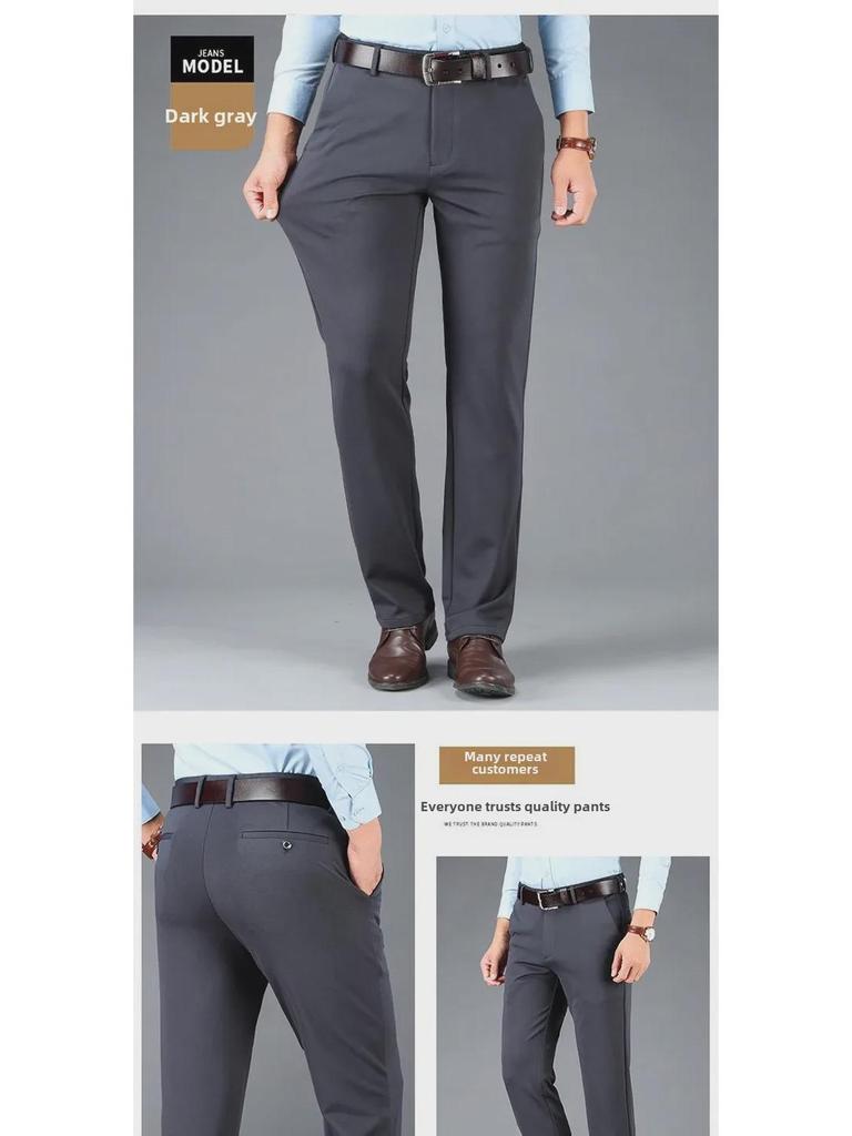 Мужские повседневные эластичные брюки оверсайз - Приталенные, не мнутся, деловые формальные брюки