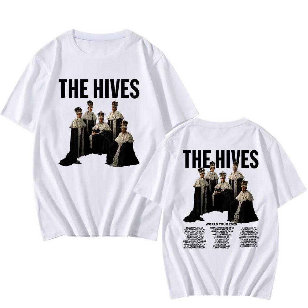 The Hives Мировой тур 2025 Футболка с коротким рукавом Летние хлопковые футболки Мода Графическая футболка рок-группы Унисекс Уличная одежда Мужские футболки
