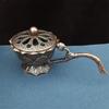 Small Lotus Hand Stove With Cover Hollow Out Sandalwood Incense Burner Classic Decoration