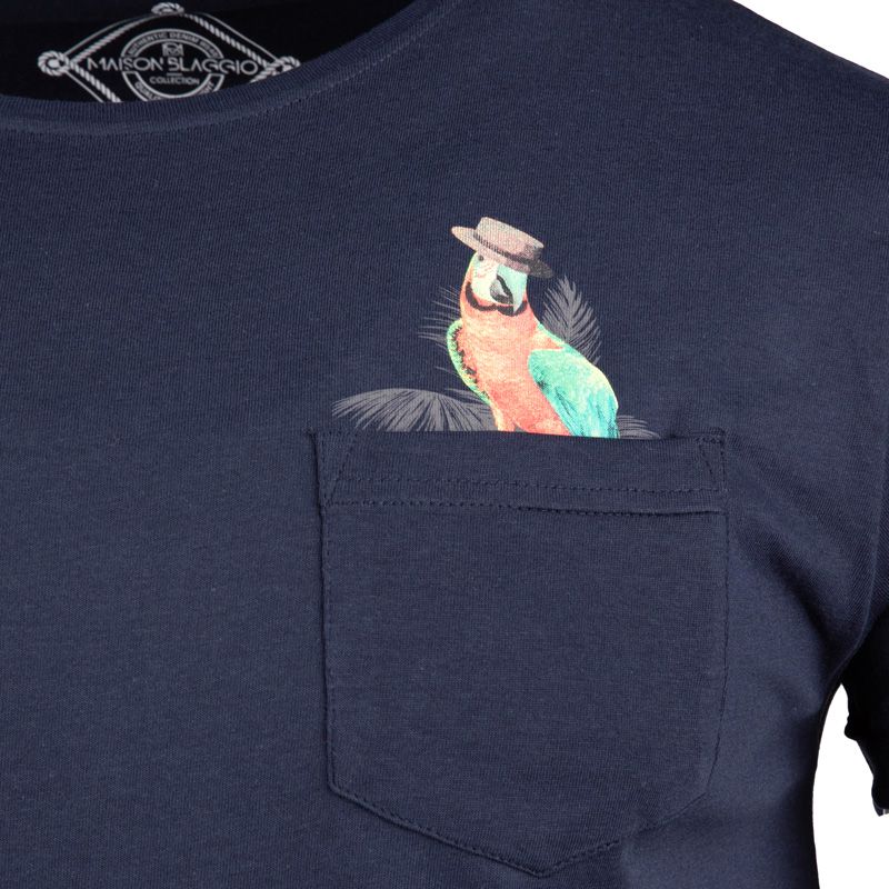 Мужская пурпурная футболка с принтом попугая BLAGGIO