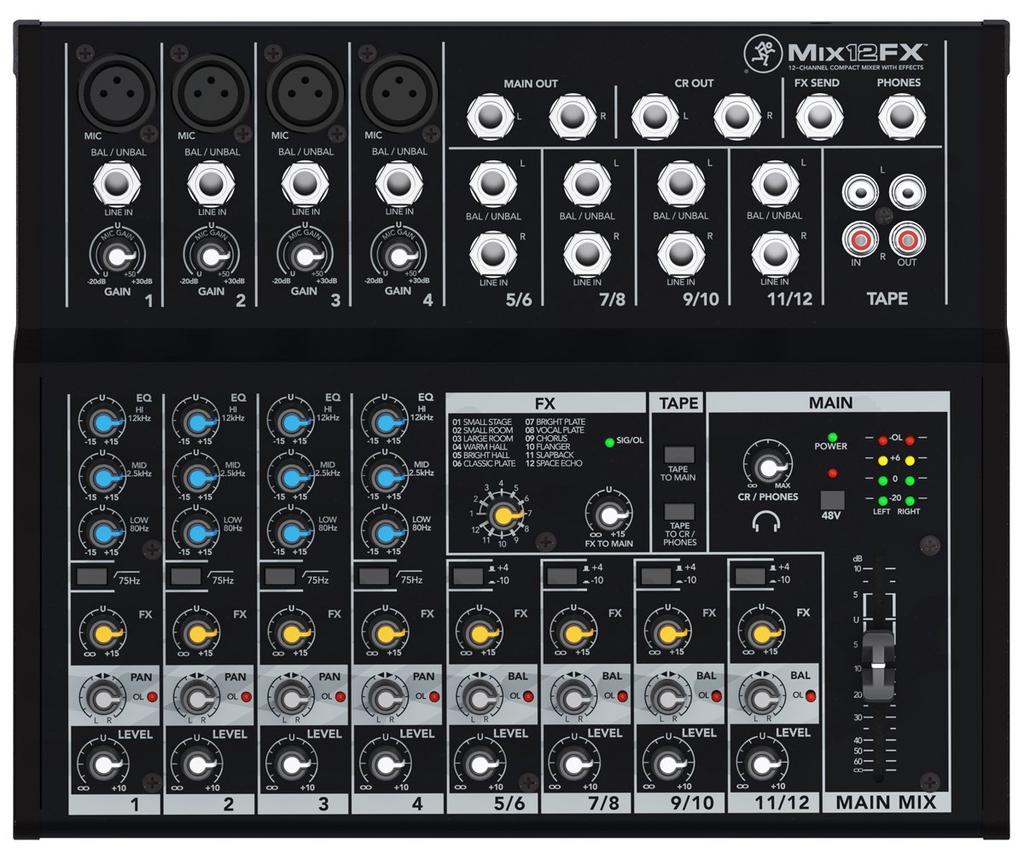 MACKIE MIX12FX Analog Mixer with Effects Ultra-compact Built-in