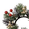 Christmas Candle Ring Artificial Pine Needle Pinecone Berries Garland Rustic Festive Candle Wreath for Home Table Centerpiece Decor