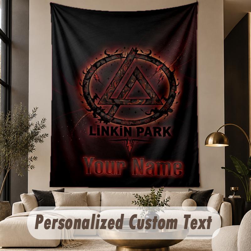 Custom Text Tapestry Linkin Park Print Wall Tapestry Indoor Living Room Wall Decor