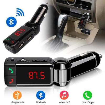 Bluetooth-передатчик - SHOP-STORY - Комплект громкой связи - FM - Двойной USB - Черный